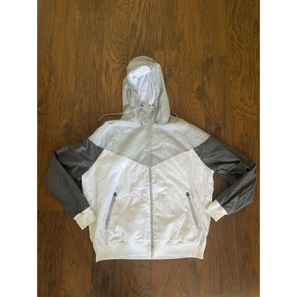 Nike Vintage Super Rare Windrunner Heritage Jacket Gray Black White Nylon Glanz